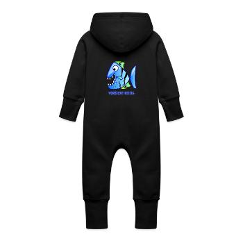 VORSICHT BISSIG - Baby Bio Sweat Overall mit Kapuze - Schwarz - Hinten