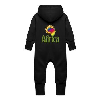 Afrika Kontinent Wildnis Safari Roots Reggae Music - Baby Bio Sweat Overall mit Kapuze - Schwarz - Hinten