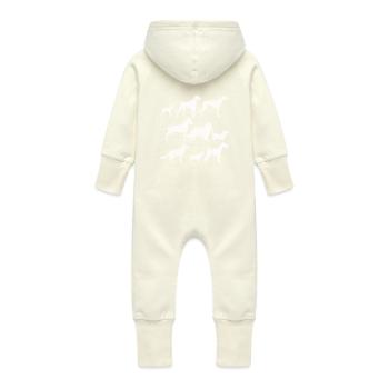 CHIENS CHIENS CADEAUX - Grenouillère à capuche bio en molleton Bébé - vanille - Dos