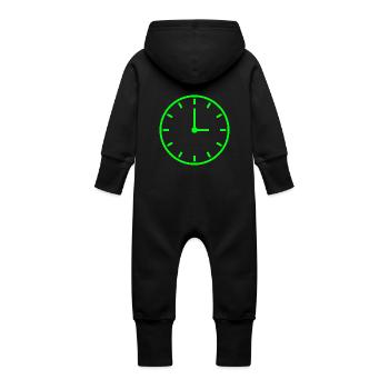 clock time clock time hourglass hourglass60 - Baby Organic Sweat Overalls With Hood - black - Back