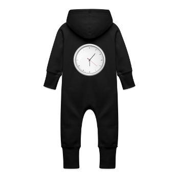 horloge montre clock time hourglass sabuhr88 - Grenouillère à capuche bio en molleton Bébé - noir - Dos