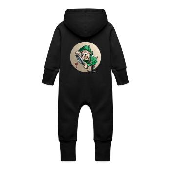 detective detective private investigationgator1 - Grenouillère à capuche bio en molleton Bébé - noir - Dos
