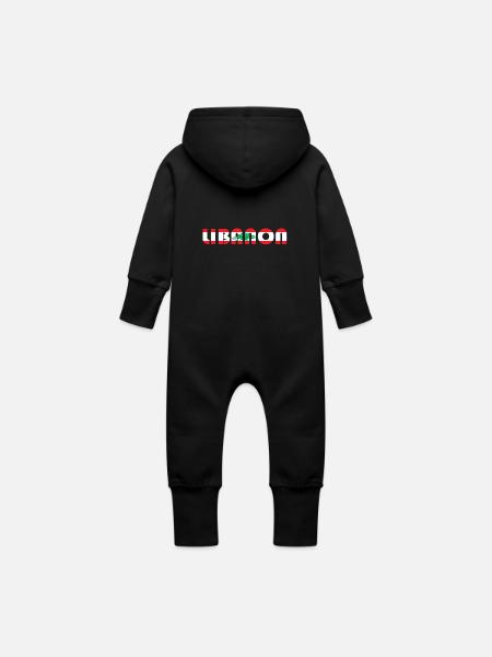 Libanon - Baby Bio Sweat Overall mit Kapuze - Schwarz