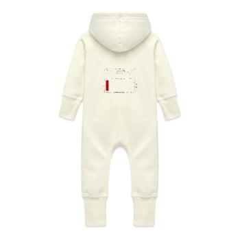 Batterie vide Patience brossé - Grenouillère à capuche bio en molleton Bébé - vanille - Dos
