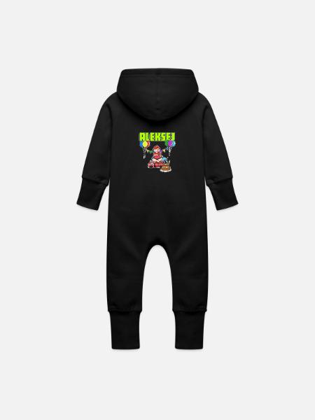 Fire Department Aleksej gift - Baby Organic Sweat Overalls With Hood - black