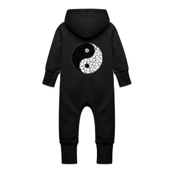 Ying Yang - Baby Bio Sweat Overall mit Kapuze - Schwarz - Hinten