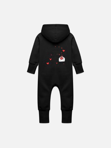Gut gemacht Mama - Baby Bio Sweat Overall mit Kapuze - Schwarz