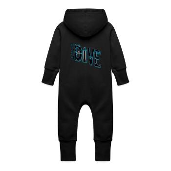 Né à Dive - Grenouillère à capuche bio en molleton Bébé - noir - Dos