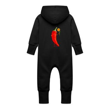 Mrs. Chili - Baby Organic Sweat Overalls With Hood - black - Back