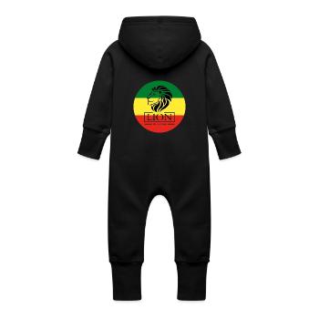 Lion of Judah - Chemise Jah Rastafarian Reggae Roots - Grenouillère à capuche bio en molleton Bébé - noir - Dos