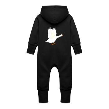 Gans ist sauer - Baby Bio Sweat Overall mit Kapuze - Schwarz - Hinten