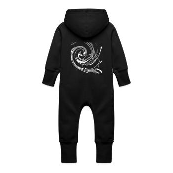 Ball vortex unique & unusual - Baby Organic Sweat Overalls With Hood - black - Back