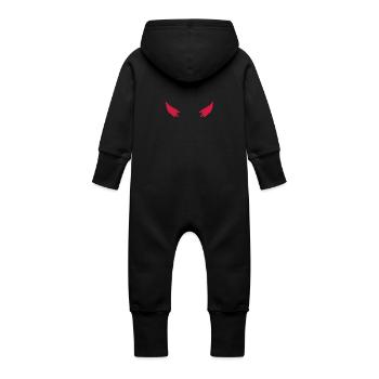 cornes diable - Grenouillère à capuche bio en molleton Bébé - noir - Dos