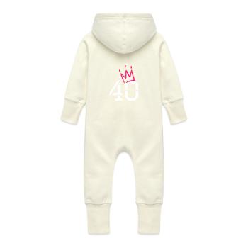 40 - Grenouillère à capuche bio en molleton Bébé - vanille - Dos