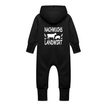 Landwirt - Baby Bio Sweat Overall mit Kapuze - Schwarz - Hinten