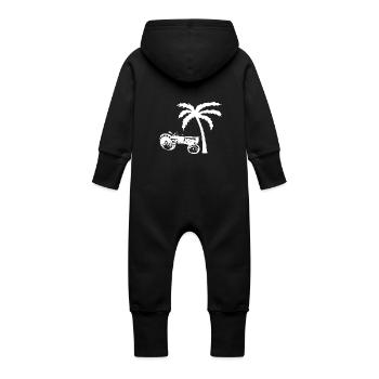 Tracteur - Grenouillère à capuche bio en molleton Bébé - noir - Dos