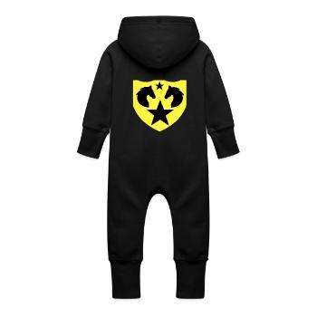 Horse - Baby Organic Sweat Overalls With Hood - vanilla - Back