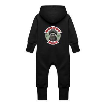 Beardy Boys Patch - Baby Bio Sweat Overall mit Kapuze - Schwarz - Hinten
