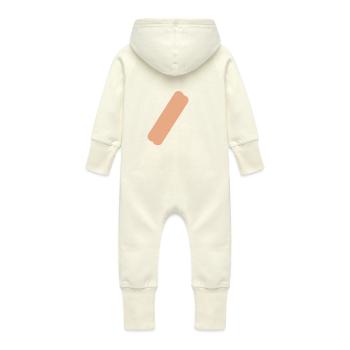 Band-aid on T-shirt - Baby Organic Sweat Overalls With Hood - vanilla - Back