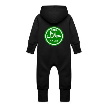 Halal حلال - Baby Organic Sweat Overalls With Hood - black - Back