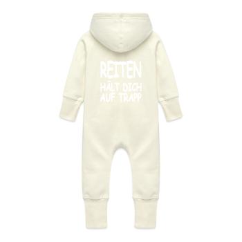 Chevaucher - Grenouillère à capuche bio en molleton Bébé - vanille - Dos