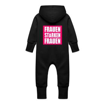 frauen stärken frauen - Baby Bio Sweat Overall mit Kapuze - Schwarz - Hinten