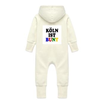 Köln ist bunt - Baby Bio Sweat Overall mit Kapuze - Vanille-Milchshake - Hinten