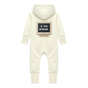 CRT Design - I AM ERROR - Baby Organic Sweat Overalls With Hood - vanilla - Back