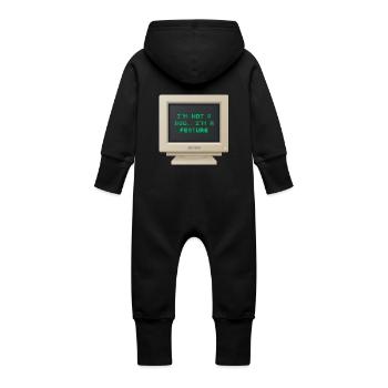 CRT Design - I am not a bug, I am a feature - Baby Organic Sweat Overalls With Hood - vanilla - Back
