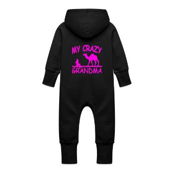 Oma - Baby Bio Sweat Overall mit Kapuze - Schwarz - Hinten