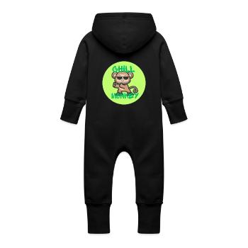 Chill monkey - Baby Organic Sweat Overalls With Hood - black - Back