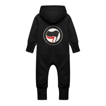ANTIFA - Grenouillère à capuche bio en molleton Bébé - noir - Dos