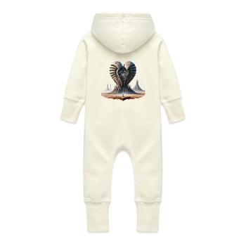 Steel Heart 634694 - Baby Organic Sweat Overalls With Hood - vanilla - Back