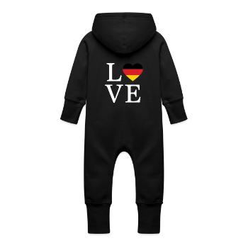 Allemagne Écriture minimaliste - Grenouillère à capuche bio en molleton Bébé - vanille - Dos