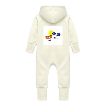 Menschen mit Sonnenbrille - Baby Bio Sweat Overall mit Kapuze - Vanille-Milchshake - Hinten