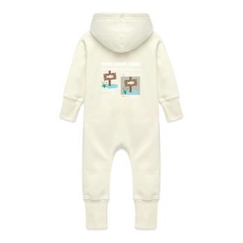 Mon temps libre : 100% pêche - Grenouillère à capuche bio en molleton Bébé - vanille - Dos