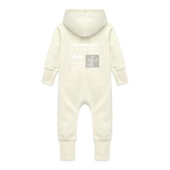 Mon temps libre : 100% muscu - Grenouillère à capuche bio en molleton Bébé - vanille - Dos