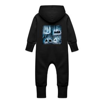 Grotte de glace - Grenouillère à capuche bio en molleton Bébé - noir - Dos