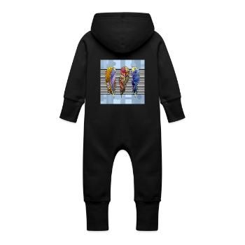 Feder - Baby Bio Sweat Overall mit Kapuze - Schwarz - Hinten