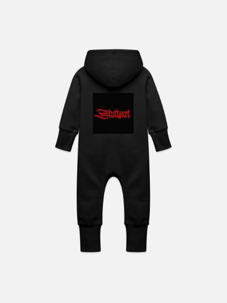STUTTGART - Baby Bio Sweat Overall mit Kapuze - Schwarz