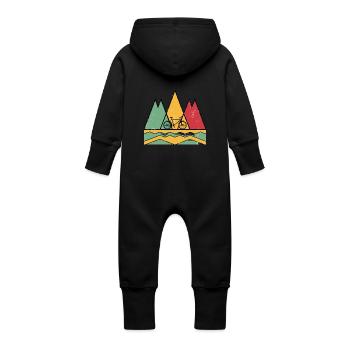 Cycling Touring - Baby Organic Sweat Overalls With Hood - black - Back