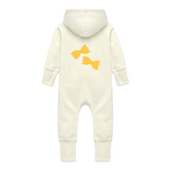 Pâtes farfalle - Grenouillère à capuche bio en molleton Bébé - vanille - Dos