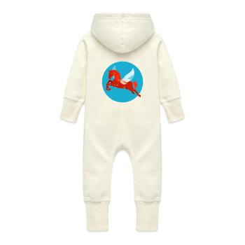 Pégase - Grenouillère à capuche bio en molleton Bébé - vanille - Dos