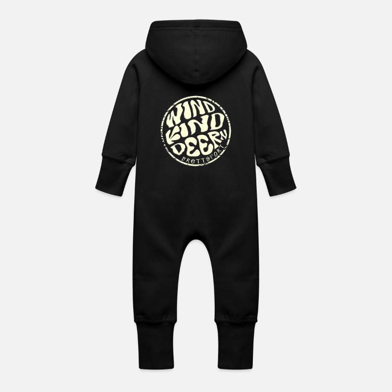 WINDKIND DEERN brettsport - Baby Bio Sweat Overall mit Kapuze - Schwarz