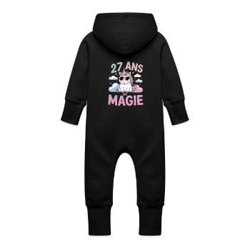 27 ans de magie - Grenouillère à capuche bio en molleton Bébé - vanille - Dos