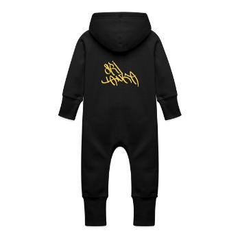 Sri Lanka Hoodie - Baby Organic Sweat Overalls With Hood - black - Back