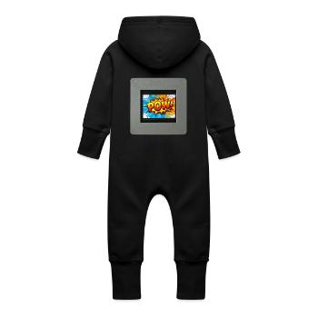 Toboggan POW - Grenouillère à capuche bio en molleton Bébé - noir - Dos