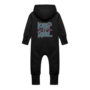 Gardez-le en bobine - Grenouillère à capuche bio en molleton Bébé - noir - Dos