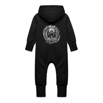 Free alien Zewa - Grenouillère à capuche bio en molleton Bébé - noir - Dos