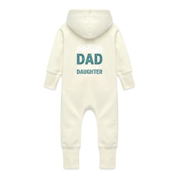 Father and daughter - Baby Organic Sweat Overalls With Hood - vanilla - Back
